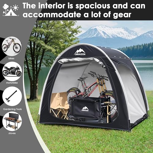 Maizoa BJD4-5 Outdoor Bike Covers Storage Shed Tent,210D Oxford Thick Waterproof Fabric,Outdoor Aluminum Alloy Bracket Bicycle Storage Shed thumb #4