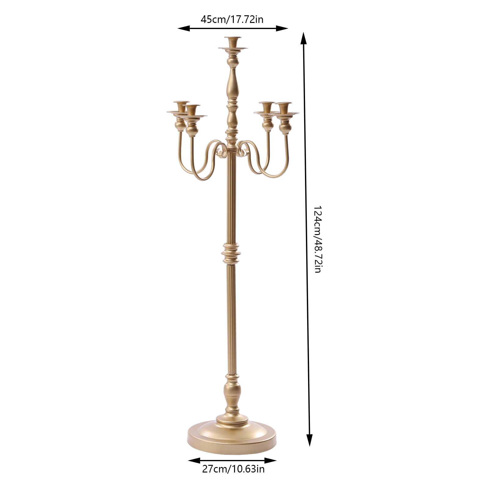50 Inch 5 Arm Floor Candle Candelabras Candle Holders,Candle Stands,Wedding Table Centerpieces,Wedding Candelabras for Birthdays, Weddings Decor