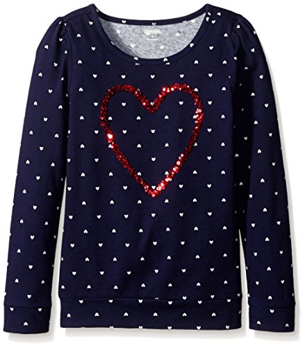 Gymboree Girls' Long-Sleeve Navy Dot Tee with Graphic Heart