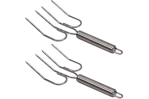 2-Pack Stainless Steel Meat Lifting Forks: Essential Kitchen Companion for Effortless Meat Handling