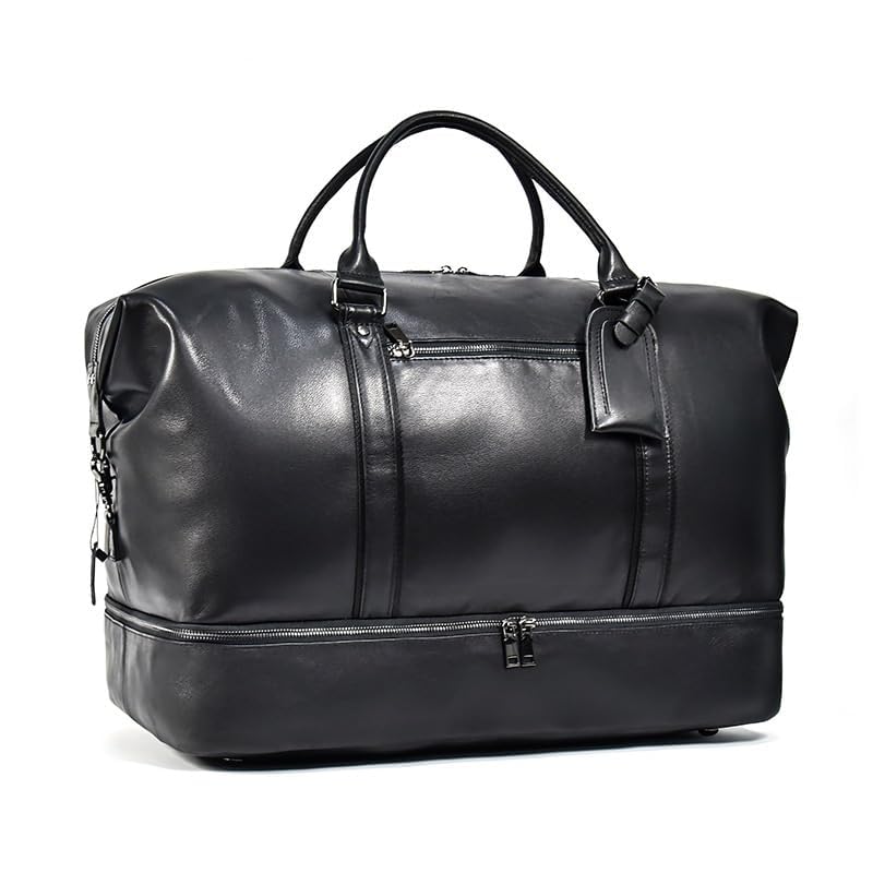 Large Capacity Leather Travel Bag Cowhide Duffel Bag 20 "leather Fitness Handbag2