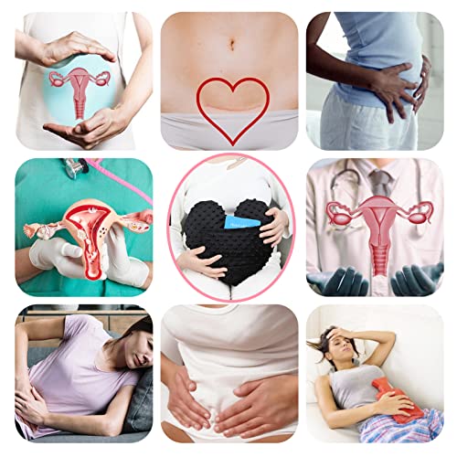 Bnrendles Hysterectomy Abdominal Tummy Pillow With Pocket For Cough Sneeze Protection C Section Endometriosis Surgery Cervical Cancer Fibroid Recovery Cushion Gifts Heart Shape Minky Dot Black #TOP6