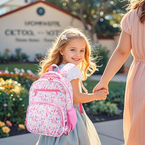 RHCPFOVR Kids Backpack for Girls - Girls Backpack 3-8 Ages Butterfly for Kids 15 Inch School Bookbag for Kindergarten Elementary School Bookbag for Girl 1st 2nd Grade2
