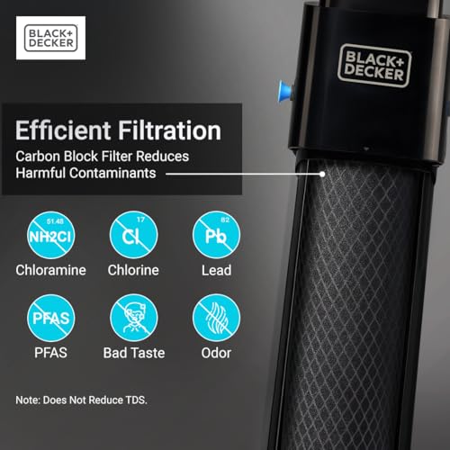 Image of BLACK+DECKER Undersink Water Filter 10'' | Reduces CHLORAMINE,Chlorine, Lead, PFAS, Bad Taste, Odor | Under Counter Water Filter Direct Connect to Kitchen Faucet | NSF /ANSI 42 Certified | 1 year