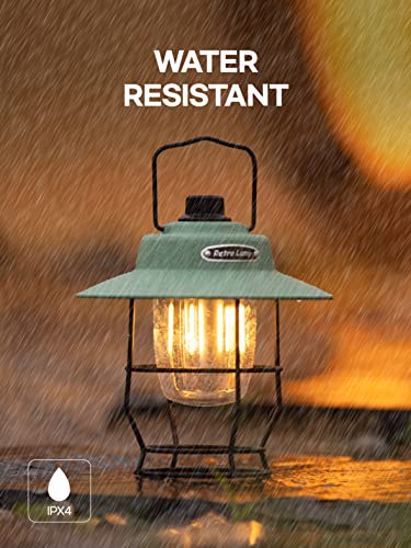 Led Camping Lantern Rechargeable, Waterproof Flashlight For Hurricane, Emergency, Power Outages, Hiking, Fishing, Retro Lantern Dimmable For Garden Patio, Lightweight Portable Light, Mint Color #TOP2