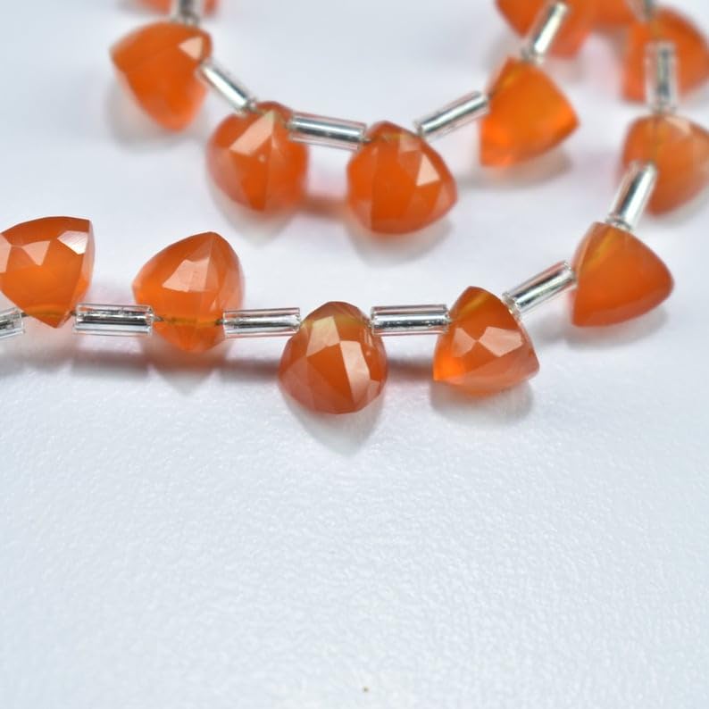 Perles en cornaline naturelle facettée d'une brillance pure