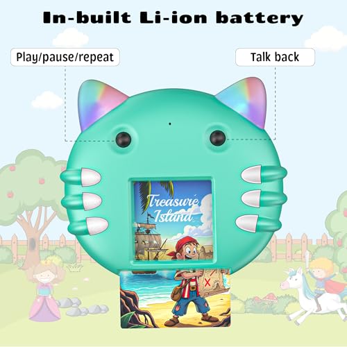 Image of Story Kitty - Storytelling Flash Card Toy for Babies, Toddlers & Kids (Green)