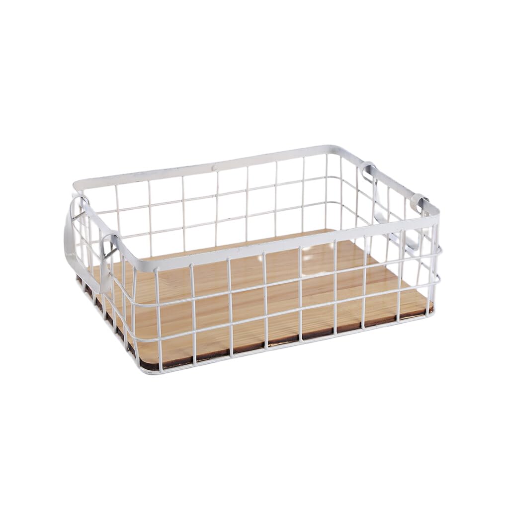 MRKU Basket Storage Box Kitchen Desktop Cosmetics Decorative All-Purpose Bathroom Organizer Shelves Corner Frame
