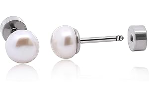 limerencia Hypoallergenic Freshwater Cultured Flatback Pearl Earrings