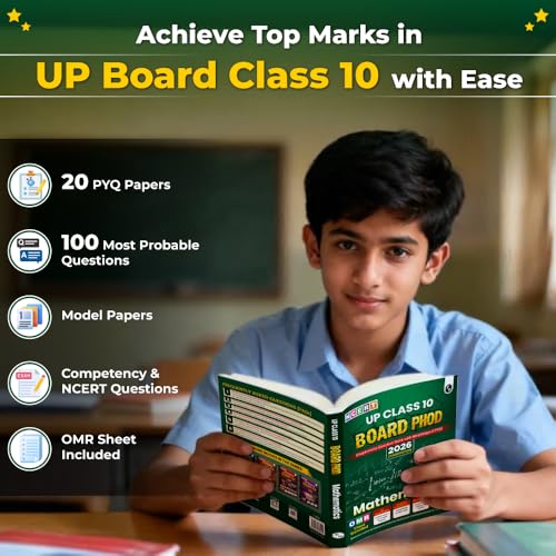 Image of PW UP Board Phod Class 10 Maths Question Bank Chapterwise with 14 Mind Maps and PYQs For 2026 Board Exam | 100 Most Probable Questions and Model Papers with OMR Sheet