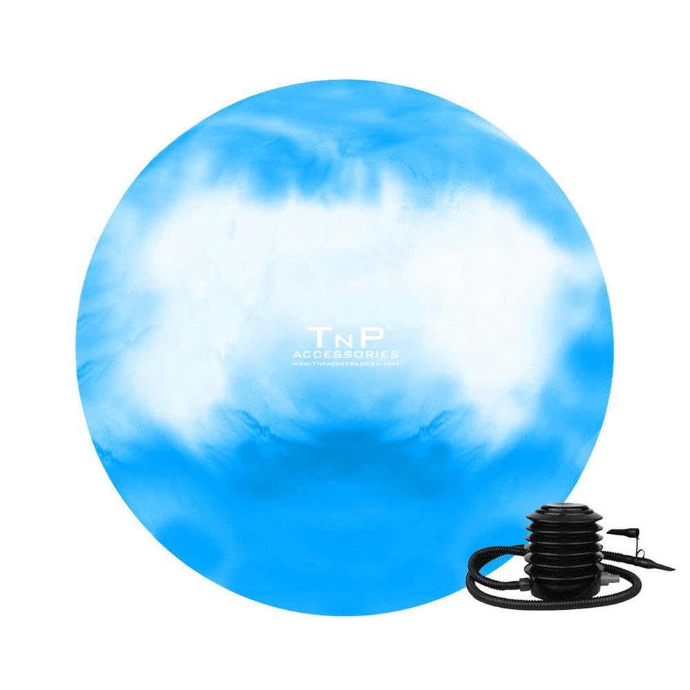 TnP Distribution Extra Thick Exercise Ball 65cm, Anti-Burst Gym Swiss Ball With Pump for Yoga, Pilates, Fitness, Home Gym, Pregnancy & Labour, Birthing & Heavy Duty Office (65cm - Blue)