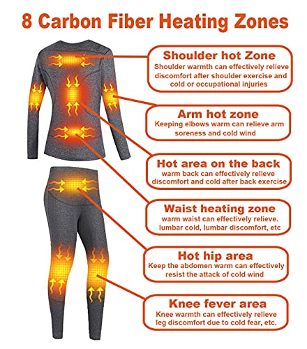 Mens Electric Heated Thermal Underwear Set Men's Travel Heated Pants and Shirt, USB Mens Thermal Underwear Set3