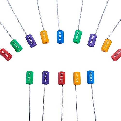 Miniatura 2 de Sellos de envío numerados de acero a prueba de manipulaciones, 50 unidades (5 colores) a prueba de manipulaciones, 50 unidades (5 colores) para