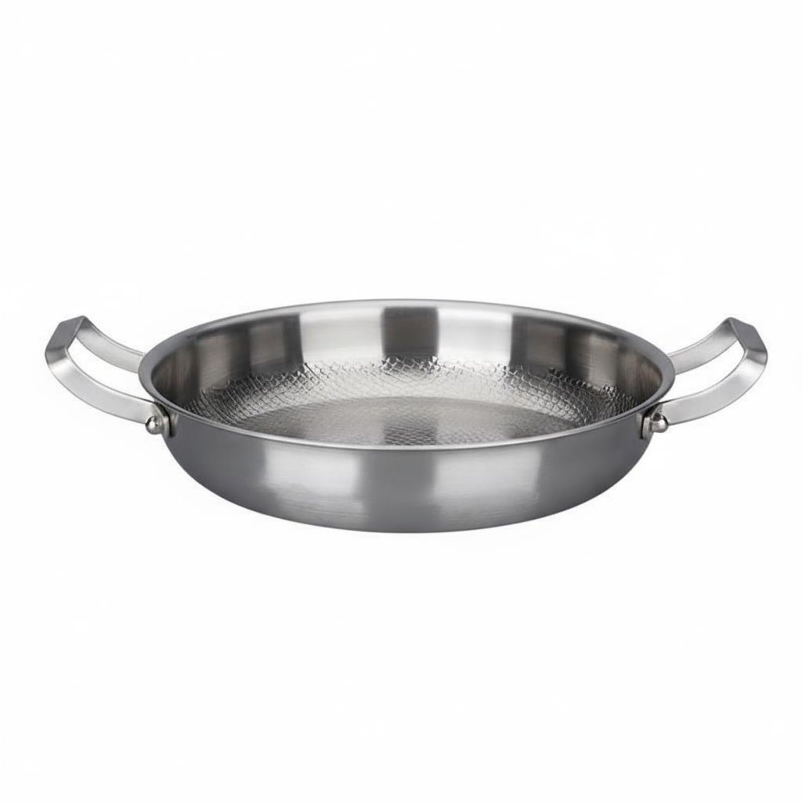 Qianly Titanium-Bratpfanne mit zwei Griffen ohne chemische Beschichtung Titanpfanne unbeschichtet unbeschichtete Wabenpfanne, 30CM