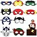 Masques de Super-Héros, 10 Pièces Masques pour Enfants Dress Up Masque de Super-héros Cosplay Pour Filles et Garçons Une Fete d'anniversaire Cadeaux, Incluent Superman, Spiderman, Hulk, Iron Man