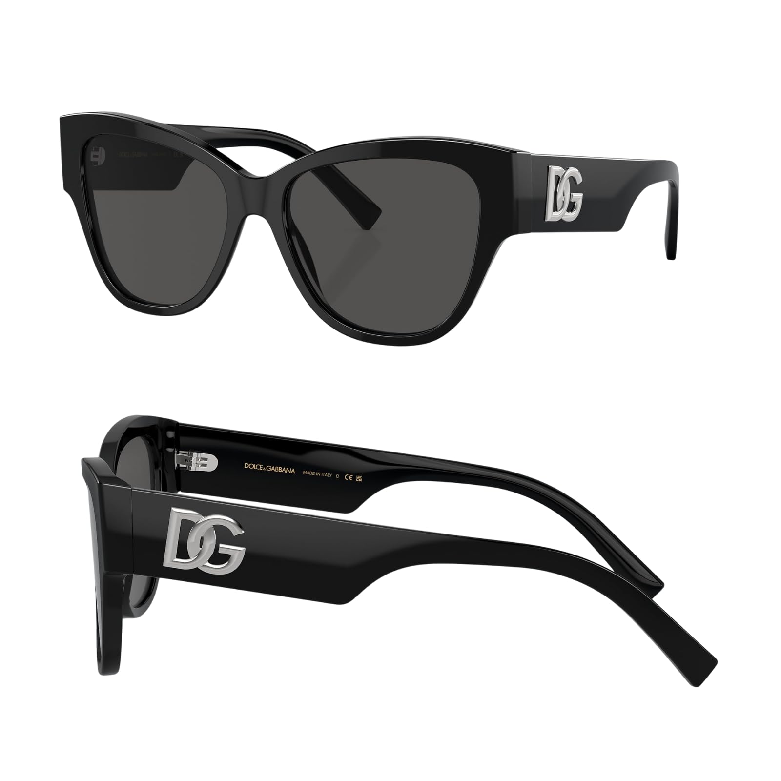 DOLCE GABBANA DG4449 Butterfly Shape DG Crossed Logo Sunglasses with Luxury Eyewear Kit