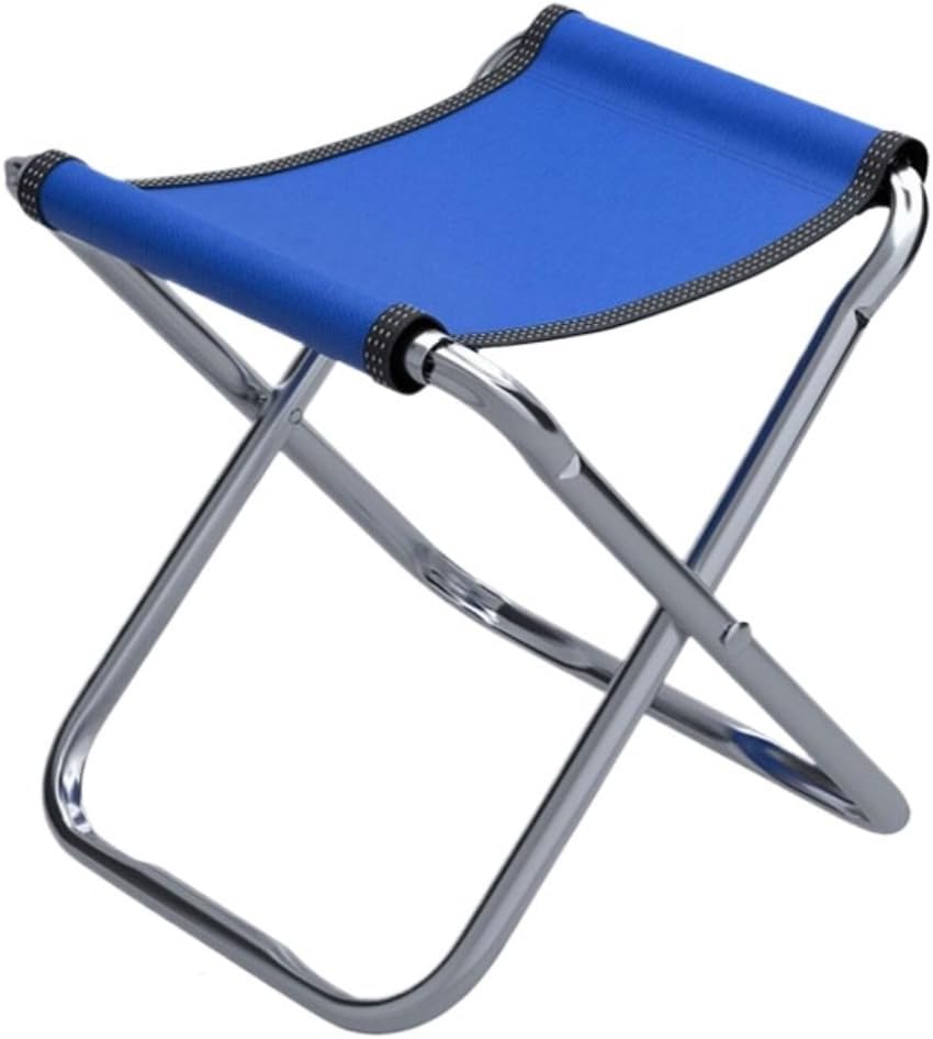 Camp Stool Mazar Thickened Chair Compressed Street Stall Fishing Night Market Aluminum Alloy Portable Household Stool Camping Stool(Blue,C)