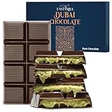 Eastanbul Dubai Dark Chocolate Bar Pistachio, 7oz, Premium Belgium Chocolate, Pistachio Dubai Bar, Viral Candy with Shredded Phyllo Dough, Knafeh, Gift Box