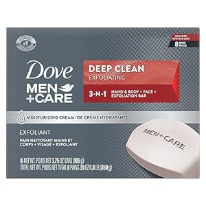Dove Men+Care Men’s Bar Soap Deep Clean 8 Bars More Moisturizing Than Bar Soap Effectively Washes Away Bacteria, Nourishes Your Skin 3.75 oz