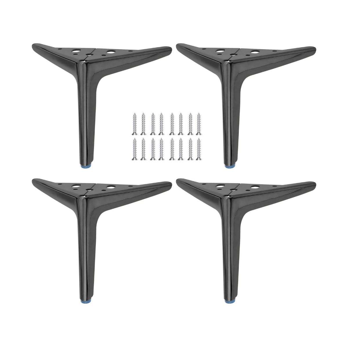 FCXURKOD Set of 4 Mid Century Modern Metal Sofa Legs 5in 6in 7in -Replacement Furniture Legs with Rubber Floor Protectors DIY Upgrade (Gray 18cm/7in)