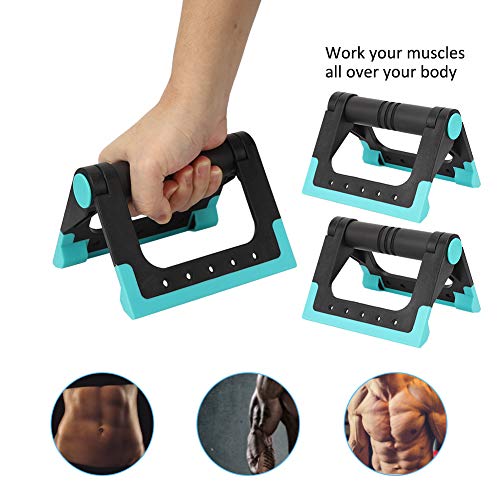 JULYKAI Foldable Pushup Stand, 2Pcs Stainless Steel Multifunction Push Up Handles with Non-Slip Foam Handle and TPR Pad, for Gym Fitness - Image 5