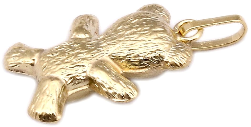 generisch Anhänger Bär Teddybär Gold 333 Bärchen rhodiniert 8 Karat Gelbgold