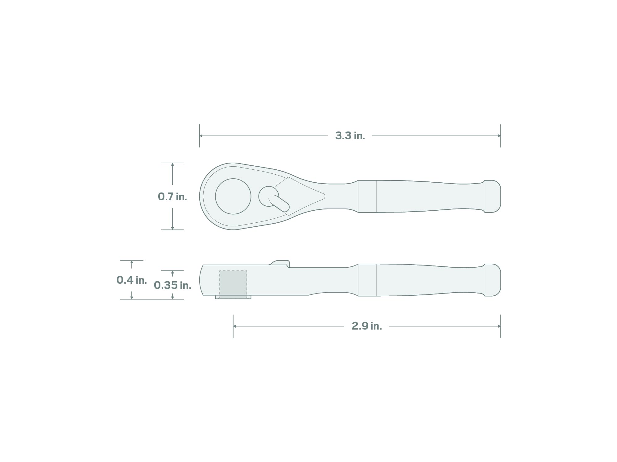 Tekton 1/4" Bit Ratchet - Low Profile Access -7