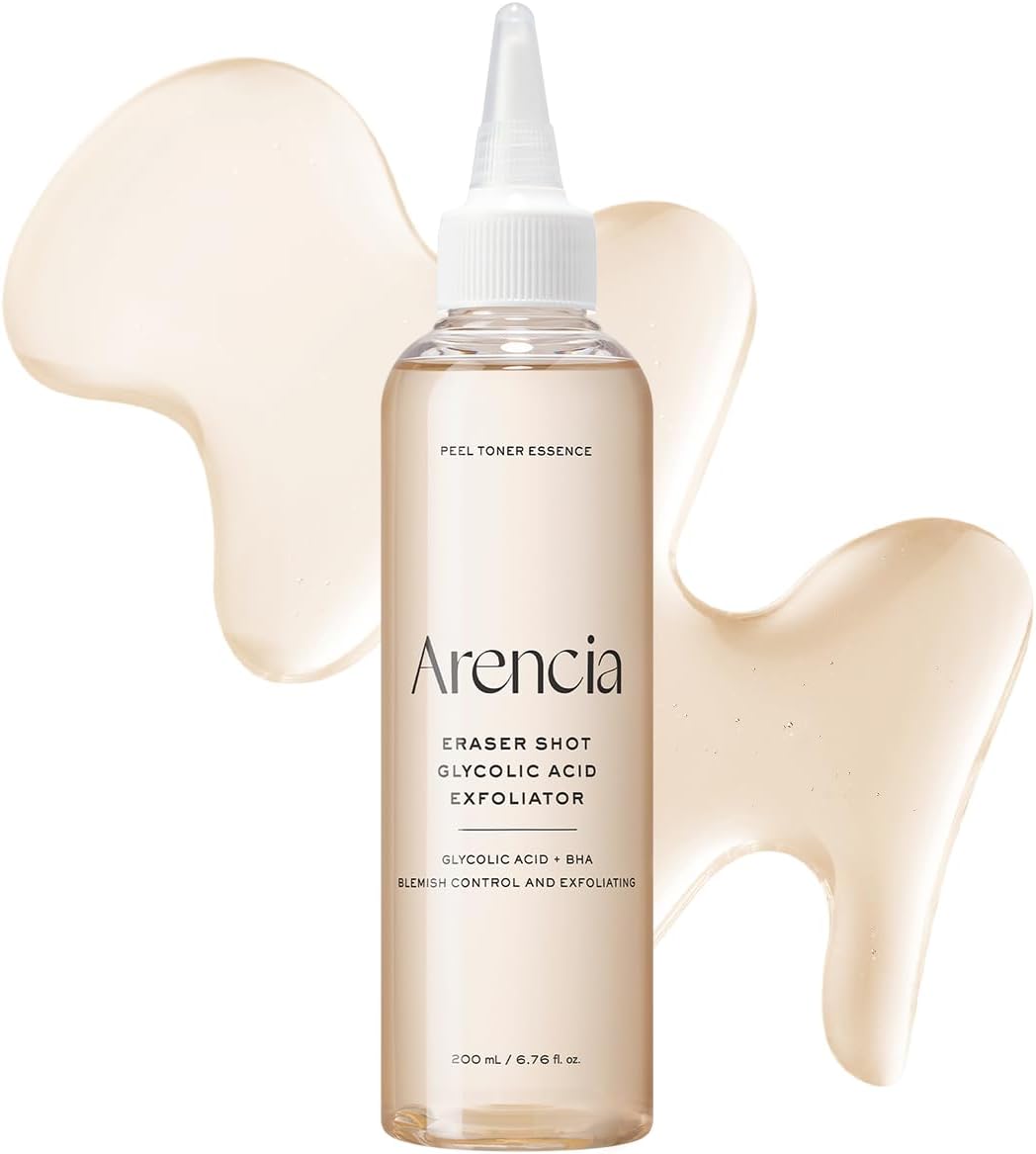 Arencia Erasor Shot Glycolic Acid 10% + BHA Exfoliating Toner, AHA Liquid Exfoliant for Skin Texture & Pore Care, Hydrating & Smoothing Formula, 200ml / 6.76 fl oz