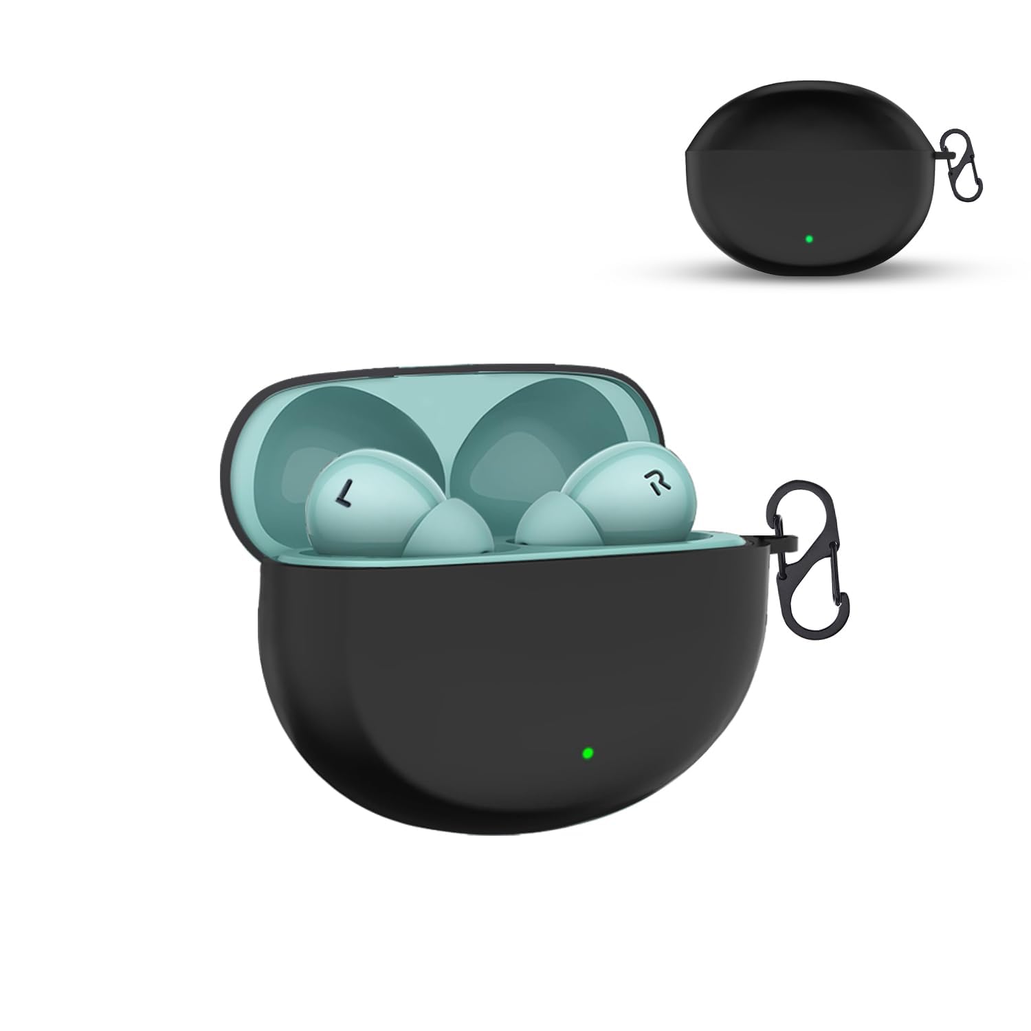 Prolet Silicone Case Cover Compatible with OnePlus Nord Buds 3 Pro (2024),Shockproof Protection with Metal Keychain, Secure and Durable [Earbuds Not Included]-Black