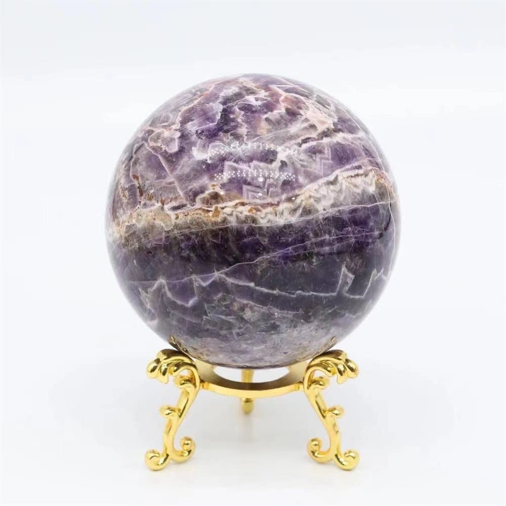 FBITE 1pc 50mm-95mm Natural CrystalStones Quartz Ball Dream Amethyst Spheres Suitable for Furniture Decoration Stone Mineral Specimen (Color : 1pc 60mm)