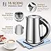 Electric Kettle Temperature Control, AICOK Stainless Steel Tea Kettle with Variable Temp, Cordless Electric Water Kettle with 1500W SpeedBoil, Auto Shut Off and Boil-Dry Protection, 1.7-Liter