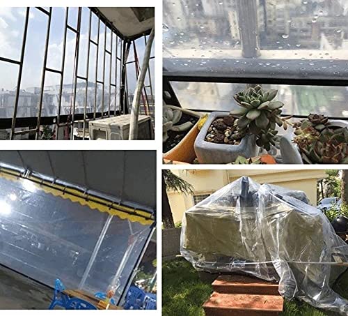Hmlopx Outdoor Garden Sun Shade Sail Outdoor Transparent Tarpaulin, Dustproof Rainproof Clear Vinyl Tarps With Grommets, For Camping/Plants Greenhouse/Cars (Size : 5X6M) (Size : 2X2M) #TOP6