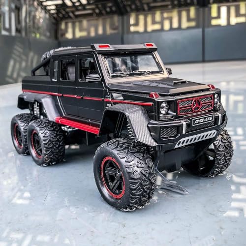 Image of VARIYA ENTERPRISE Exclusive Alloy Metal Pull Back Die-Cast Car Diecast Metal Pullback Toy Car with Openable 6 Doors,Light Music Boys Gifts Toys (1:22 Big Mercedes AMG G63 6X6-Black)