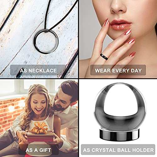 Hematite Ring for Women Men, Genuine Magnetic Black Stones Ring for Anxiety Balance Root Chakra,Absorb Negative Energy Jewelry Gifts Size 6-12 (9)