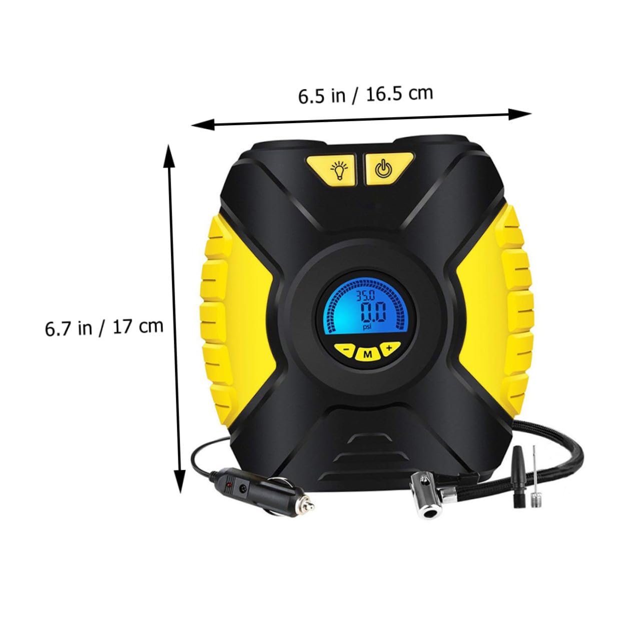 GALPADA 1 Juego inflador Portable Air Pump Portable Air Compressor Bomba de neumáticos de vehículos Bomba Inflable de Aire Pantalla Digital Accesorios de Auto Bomba de Aire Cobre