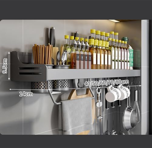 Portaspezie da parete, organizer da cucina, mensola per condimenti, erbe e spezie, supporto salvaspazio per uso domestico e ristorante
