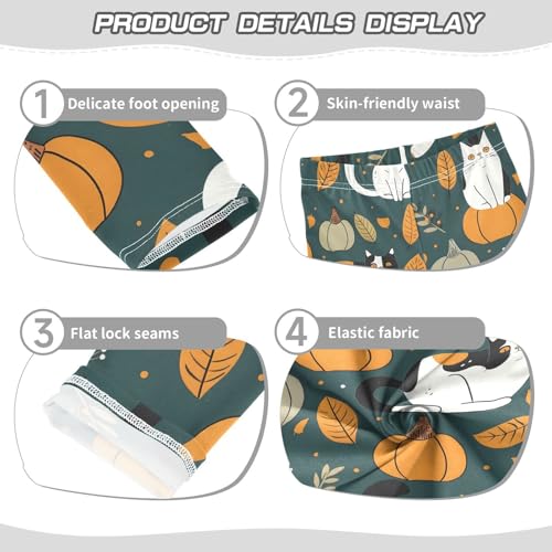 Cat Pumpkin Print Girls Leggings Soft Stretch Workout Yoga Dance Pants for Kids Casual Tights3