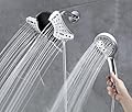 GRICH 2.5GPM Shower Heads with Handheld Spray Combo: 2 in 1 Rainfall Shower Head with Handheld Combo High Pressure Shower Head, 9 Spray Modes/Settings Detachable Shower Head with 60 Inch Hose