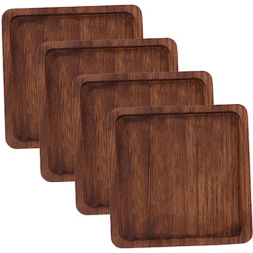 Cabilock 4 Piezas Posavasos De Madera Bebidas Posavasos Árbol Posavasos Cóctel Dispensador Tablas De Embutidos Espejo Posavasos Decoración De La Barra De Café Posavasos Mesa De Café Nuez
