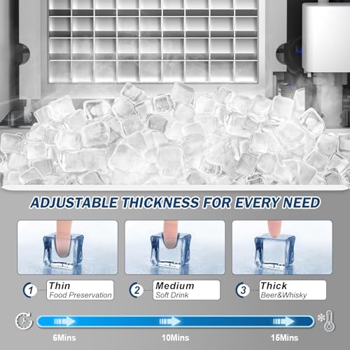 Fabricadora de hielo comercial 140 lbs/24H acero inoxidable miniatura 2