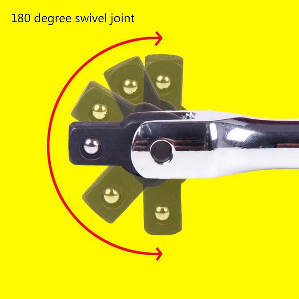 Geuxe F Handle Socket Wrench Steering Handle 180 Degree Rotating Handles Tool for Mechanics Builder DIY Rotating 355mm