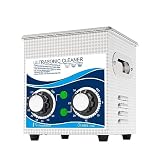 HUALUCK Pulitore a ultrasuoni in acciaio inox, 120 W, acqua di riscaldamento, 1,3 l, controllo della temperatura del bagno, lavatrice di elettrodomestici, circuito di gioielli