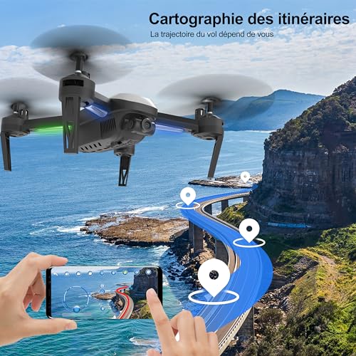 Wipkviey T6 Drohne mit Kamera 1080P, FPV WiFi Drone für Anfänger, RC Quadrocopter mit 2 Akkus, Schwerkraft-Erkennung, Flip Mode, Ein-Tasten-Start, Headless Mode Mädchen/Jungen Spielzeug, C0
