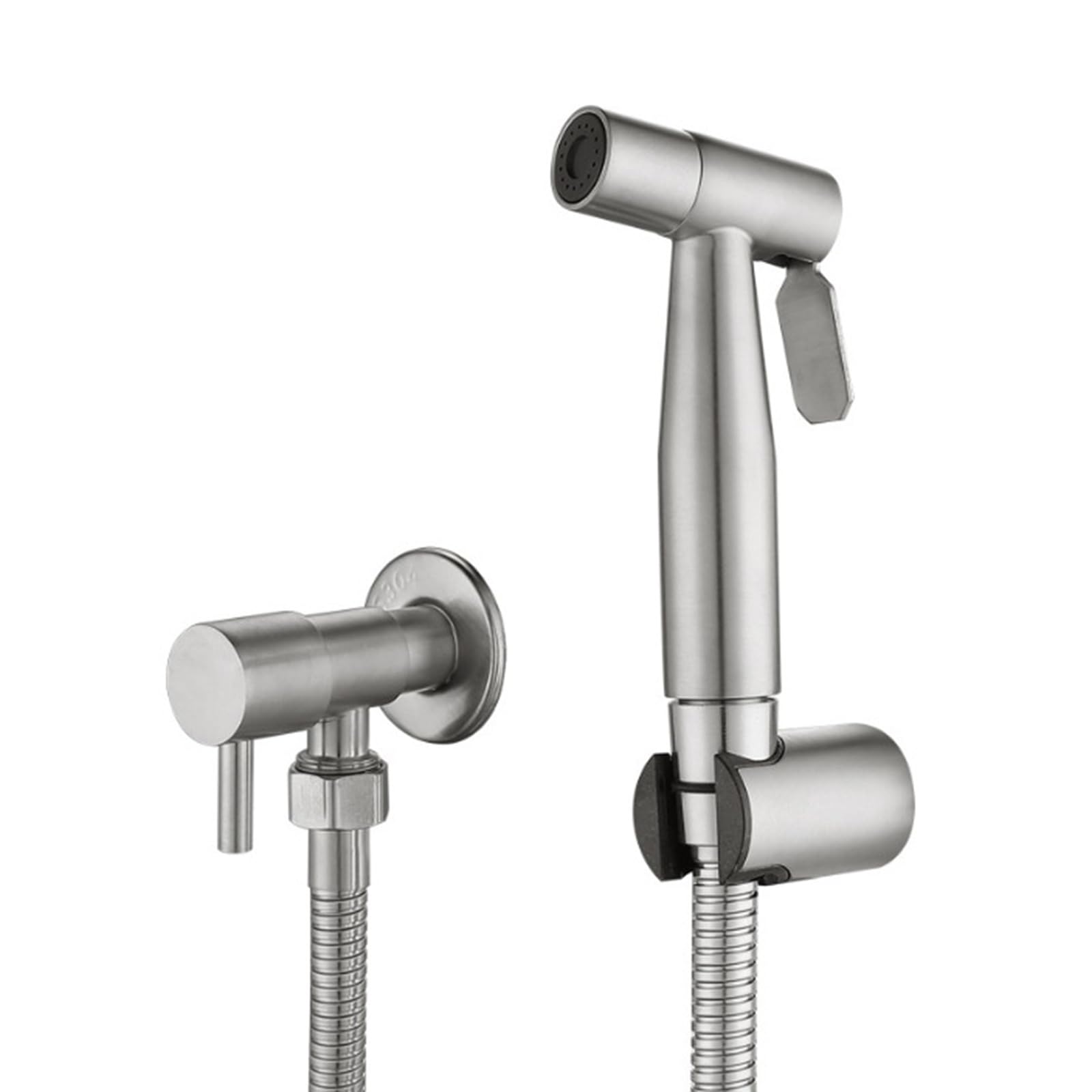 Kit Doccetta Portatile per Bidet in Acciaio Inox Spruzzatore per Igiene Personale Acqua Fredda,Spazzolato