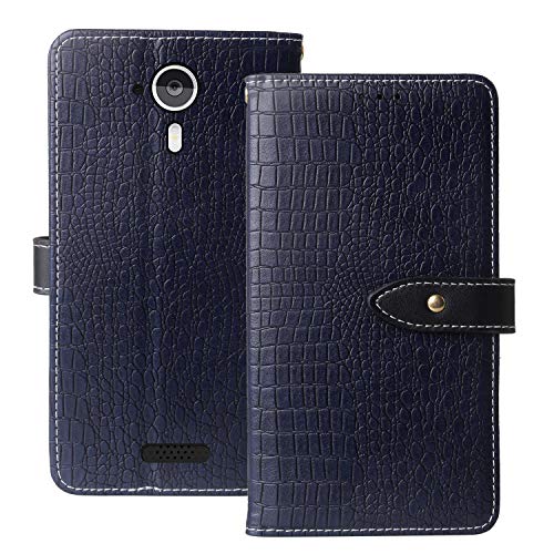 Lankashi Cuir Housse Téléphone Gel TPU Silicone Case pour WIKO Cink Five Coque Étui Cas Couverture Protecteur Cover Premium Portefeuille Antichoc Stand...