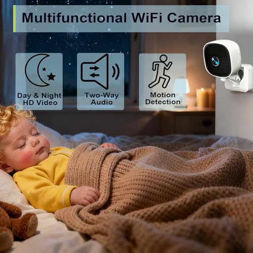 senri Indoor Security WiFi Camera 1080P HD, CCTV Camera for Home/Baby/Pet, Baby Monitor with Night Vision, 2-Way Audio, Motion Detection, APP Control Compatible iOS & Android - Image 3