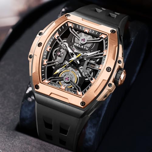 Image of OLEVS Men Automatic Sports Watch Original Skeleton Mechanical Self Winding Luxury Dress Sapphire Crystal Waterproof Wrist Watch for Men