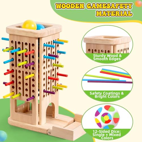 Montessori Wooden Board Games for Kids 3-8 Years: Juego Educativo de Madera miniatura 4