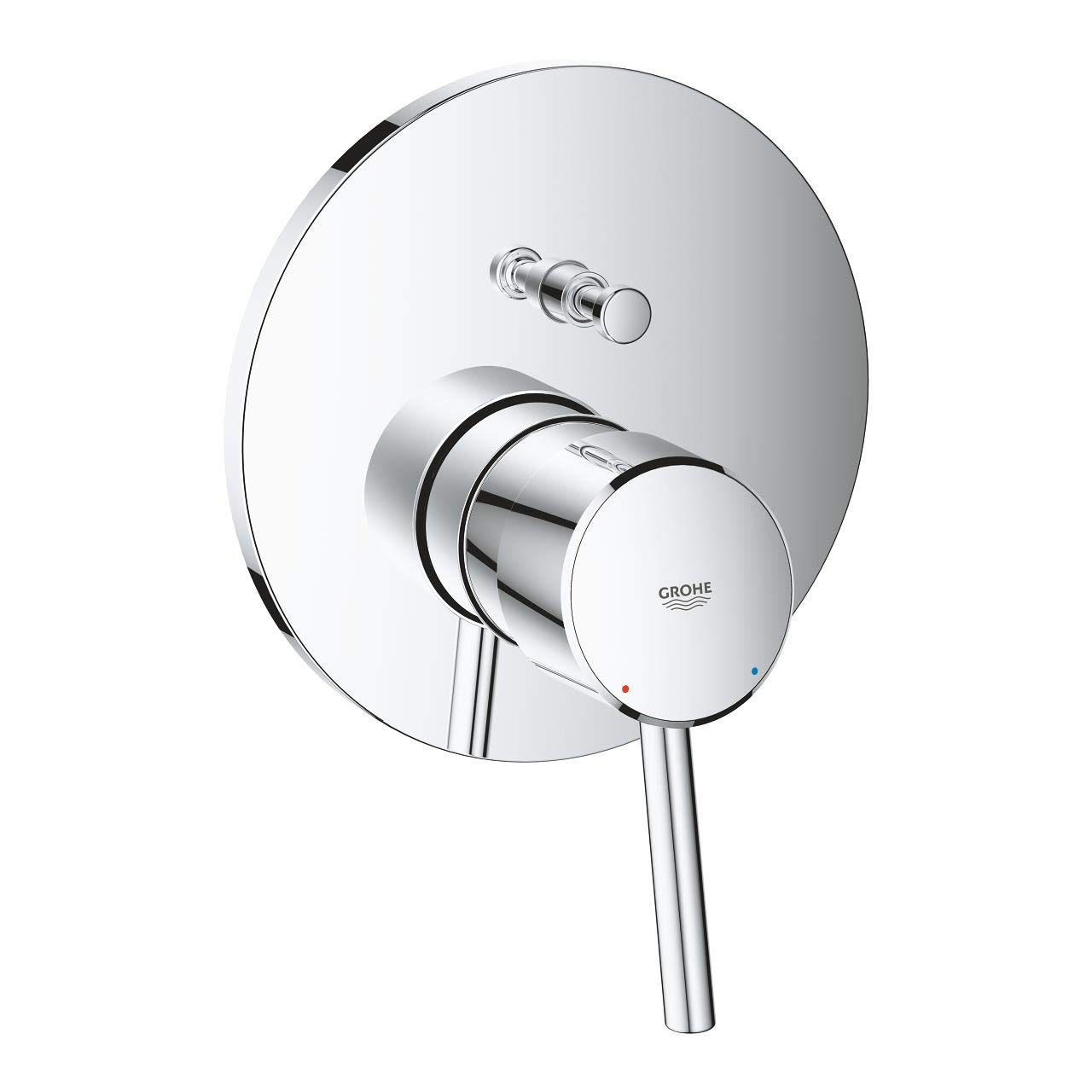 Grohe Chrome Concetto Single-Lever Shower/Bath Mixer Trim Set, 2-Way Diverter, Concealed Installation, 24054001