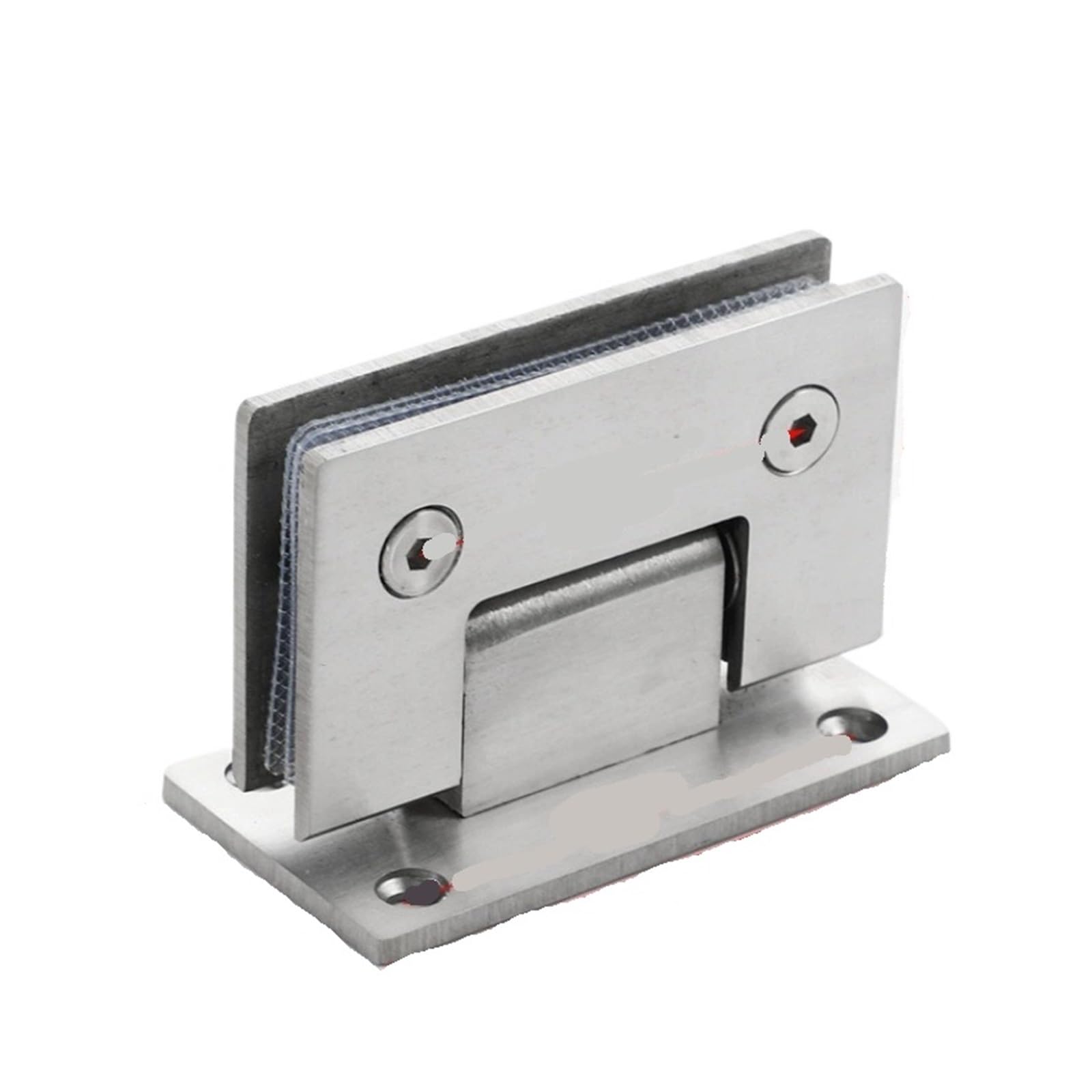 Padgcnor Silver 90 Degree Bathroom Glass Door Hinges 90/180 Degrees Glass Bracket Clamp Shower Door Hinge Stainless Steel Heavy Duty Furniture Replacement Parts(Silver 90 Degree)